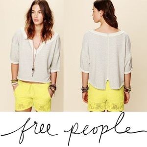 Free People Cropped Speckled Sweatshirt, Flashdance Sz Medium
